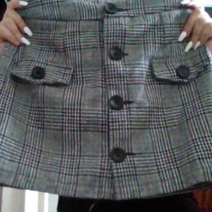 Plaid Button-down mini skirt